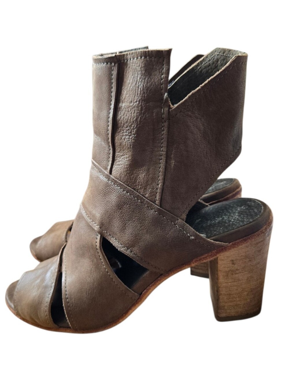 Free People Effie Leather Block Heel Sandals Size 39 (US 8.5–9) - Picture 4 of 10